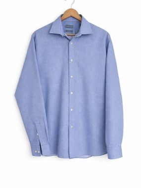 Michael Kors Men’s Slim Fit Dress Shirt – Blue Pattern – Size XL